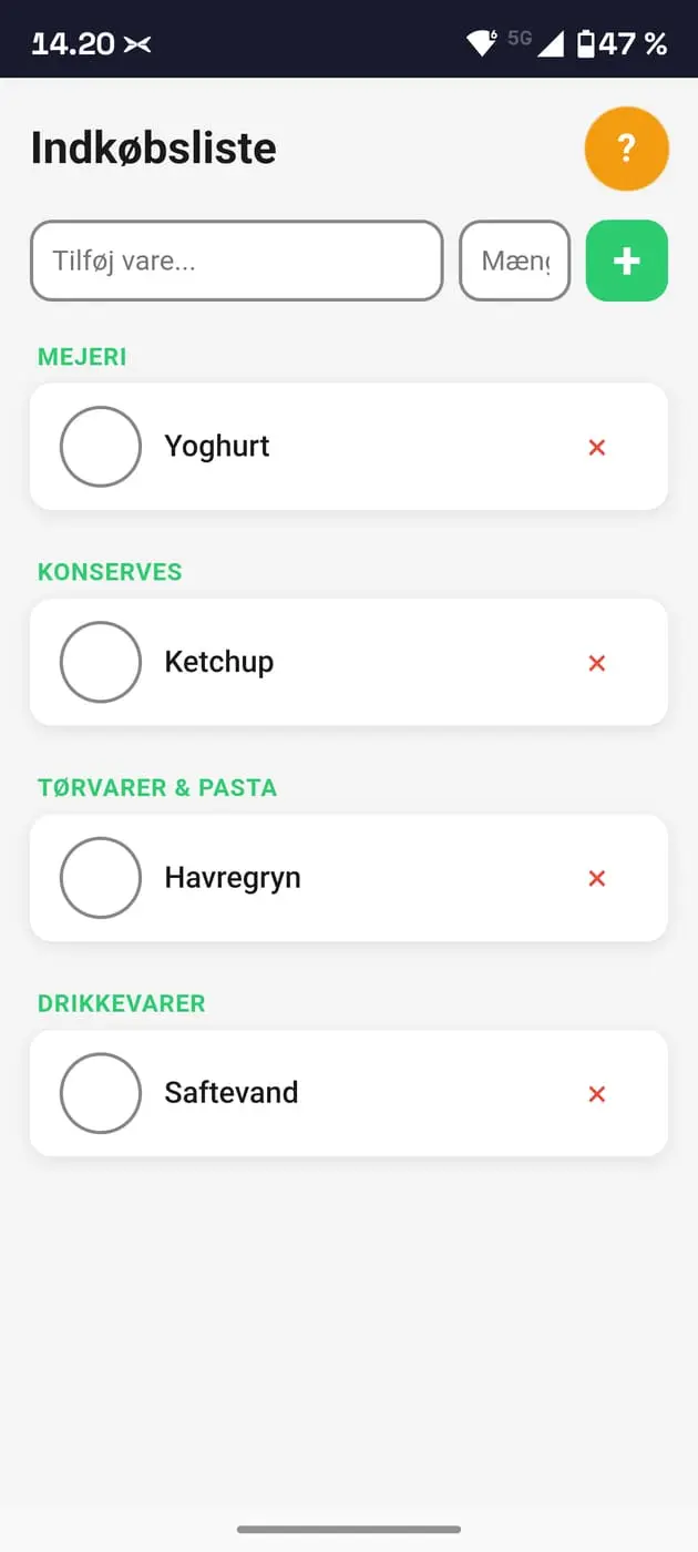 Indkøbsliste
